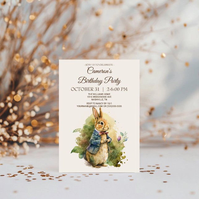 Rabbit Peter Birthday Party Invitation (Creator Uploaded)