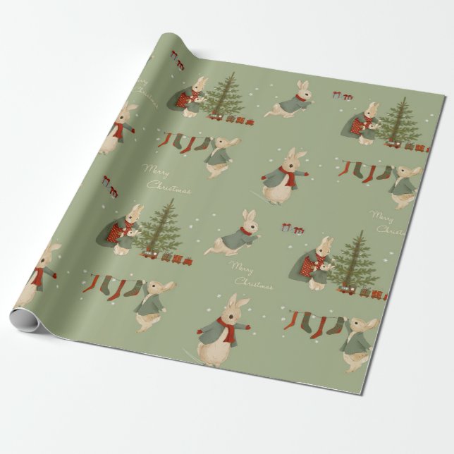 Rabbit Peter christmas Wrapping Paper (Unrolled)