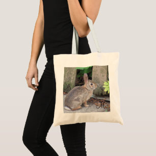 Rabbit Photo Garden Monogram  Tote Bag