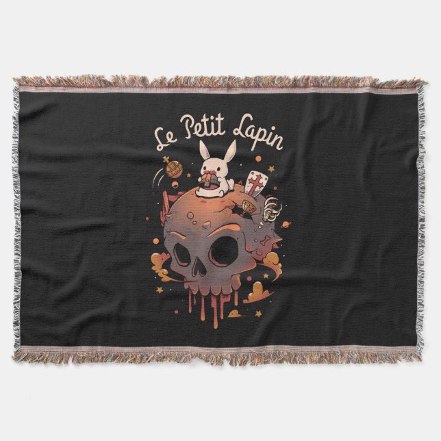 Rabbit Planet - White Bunny Prince Throw Blanket (Front)