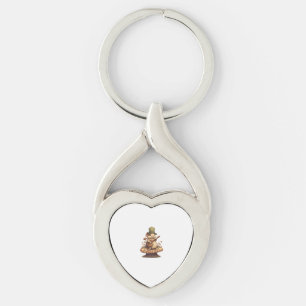 Rabbit Playing Banjo On Mushroom Bunny Cottagecore Key Ring