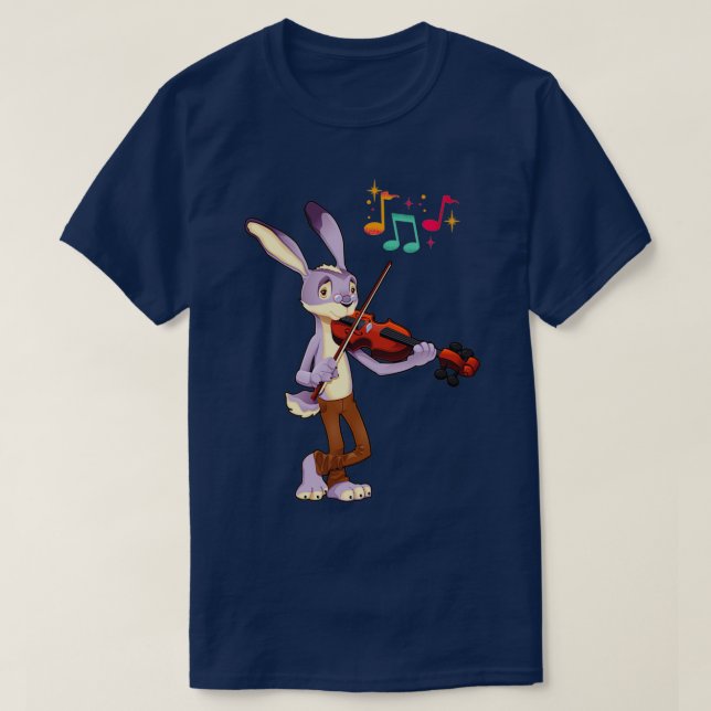 Rabbit plays the violin professionally T-Shirt (Design Front)