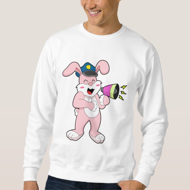 Rabbit Police officer Microphone Sweatshirt (Front)