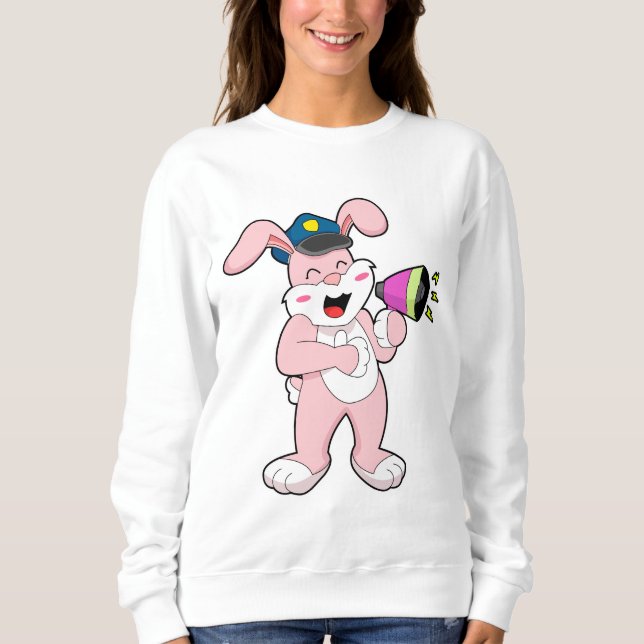 Rabbit Police officer Microphone Sweatshirt (Front)
