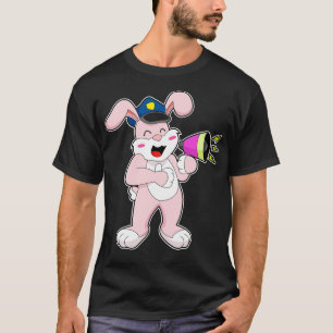 Rabbit Police officer Microphone T-Shirt
