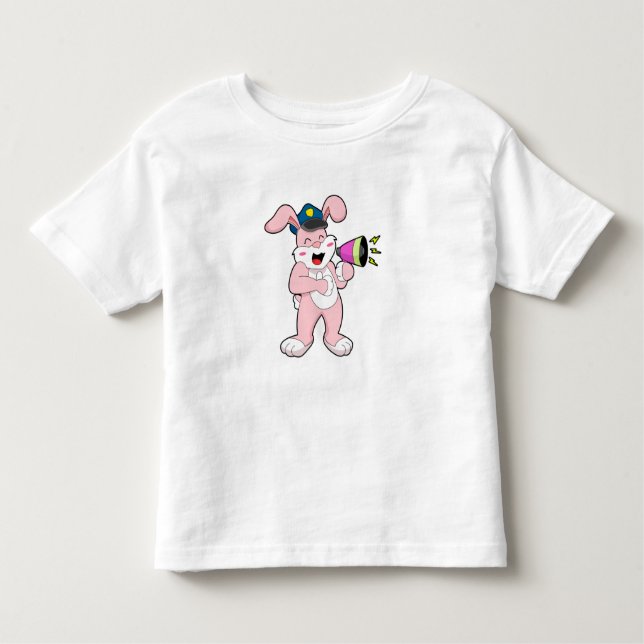 Rabbit Police officer Microphone Toddler T-Shirt (Front)