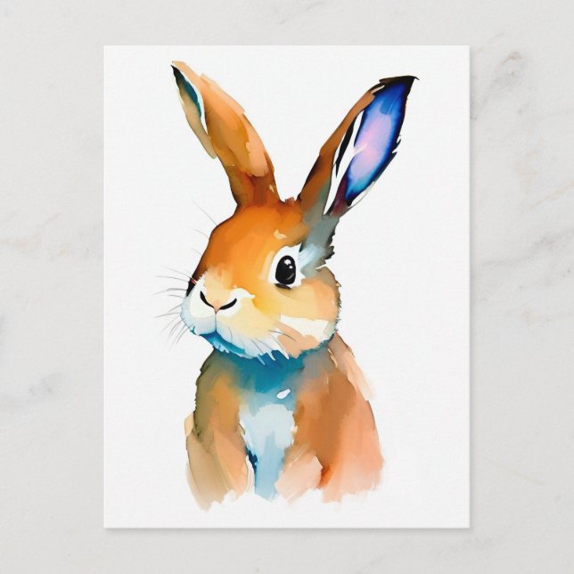 Rabbit Portrait 027 postcard (Front)