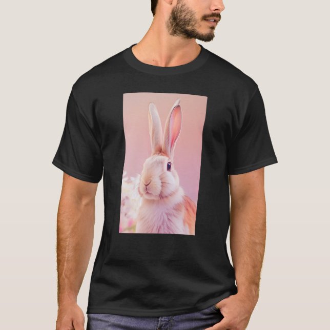 Rabbit Portrait 86 Animal Easter Wildlife Illustra T-Shirt (Front)