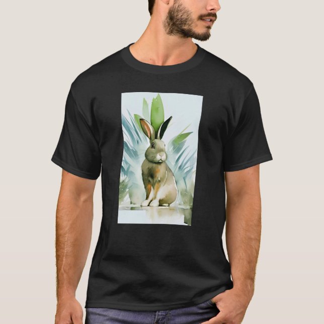 Rabbit Portrait No 24 Animal Easter T-Shirt (Front)