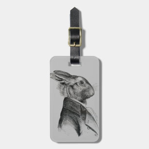 Rabbit Portrait Profile Luggage Tag