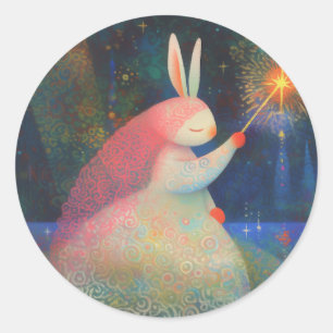 Rabbit Princess Classic Round Sticker
