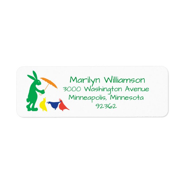 Rabbit & Quail Return Address Label (Front)
