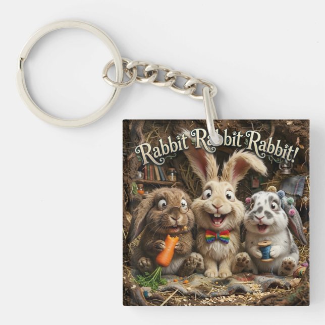 Rabbit Rabbit Rabbit Key Ring (Front)