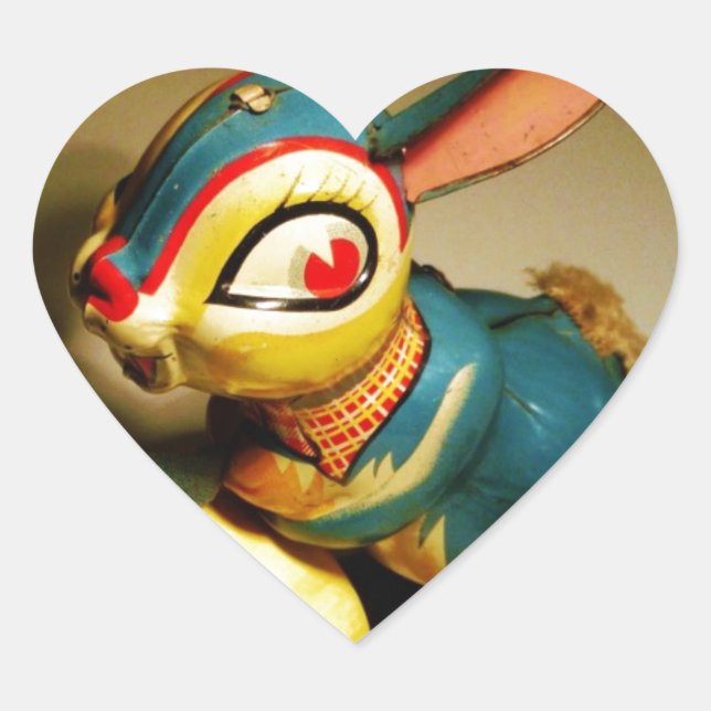 rabbit rabbits toy and easter yellow egg heart sticker (Front)