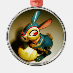 rabbit rabbits toy and easter yellow egg metal tree decoration