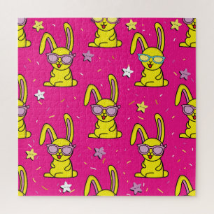 Rabbit Rave: Kids' Pattern Delight Jigsaw Puzzle