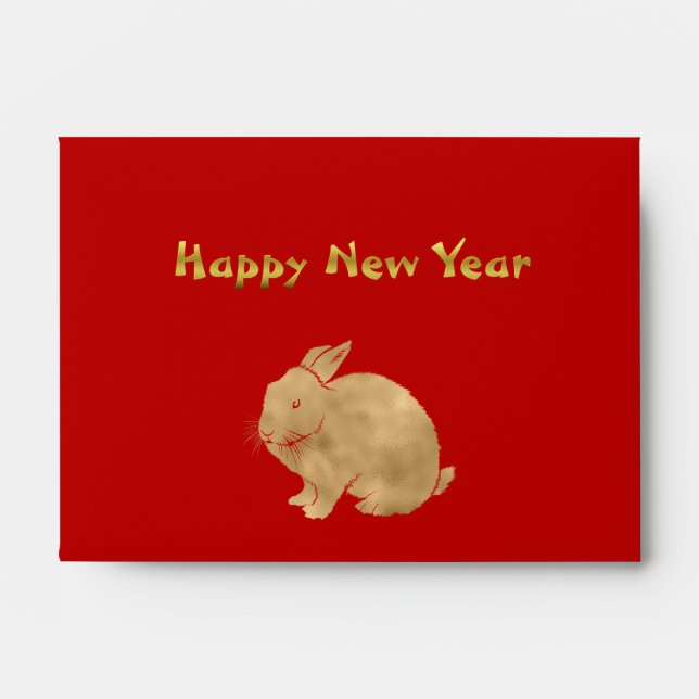 Rabbit Red Chinese New Year Money Envelope (Front)