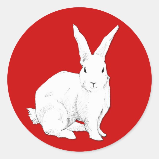 Rabbit red Sticker (Front)