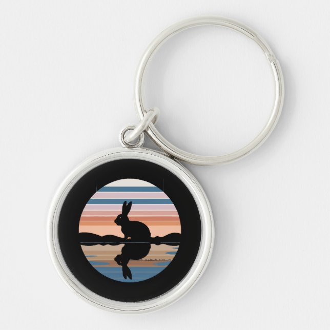 Rabbit Retro Sunset Key Ring (Front)