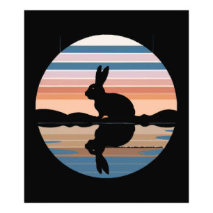 Rabbit Retro Sunset Photo Print