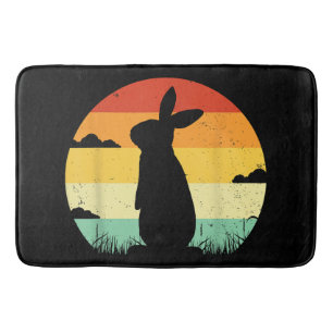 Rabbit Retro Vintage 80s Style Bunny Lover Bath Mat