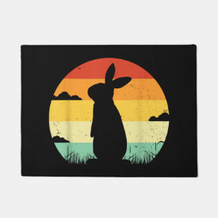 Rabbit Retro Vintage 80s Style Bunny Lover Doormat