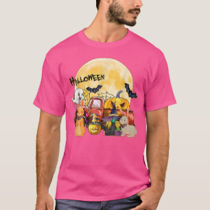 Rabbit Riding Truck Pumpkin Autumn Halloween Thank T-Shirt