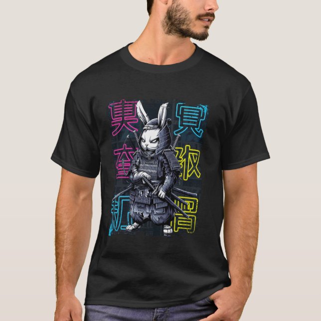 Rabbit Samurai Warrior Japanese Art T-Shirt (Front)