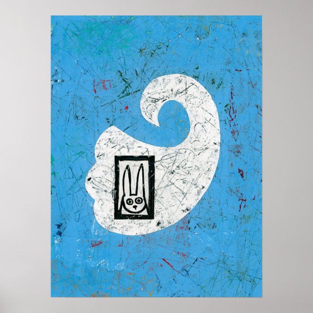 Rabbit Sees A Ghost Poster Wall Art (Front)