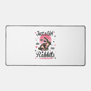 Rabbit Shirt. Just A Girl Who Loves Rabbits  Desk Mat