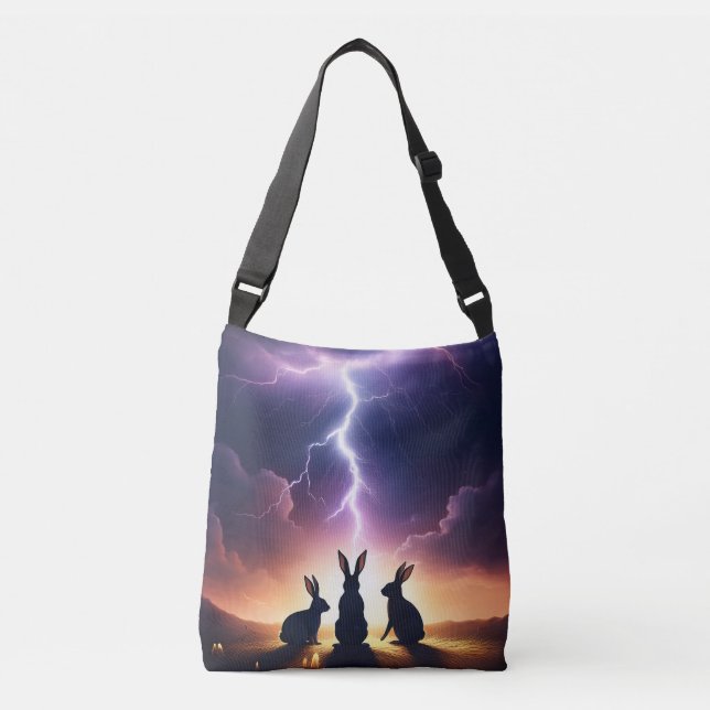 Rabbit Sihouettes  Crossbody Bag (Front)