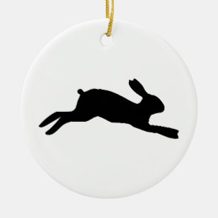 Rabbit Silhouette Ceramic Tree Decoration