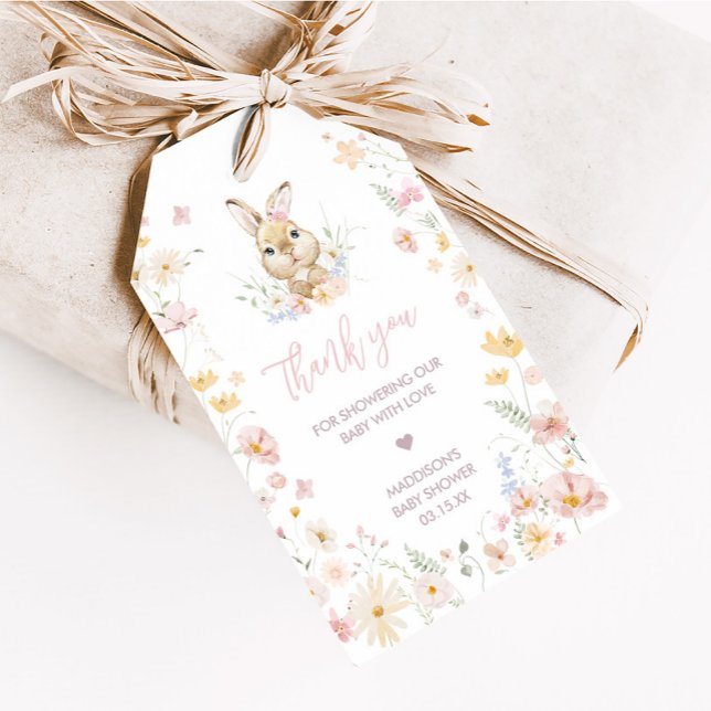 Rabbit Somebunny Baby Shower Favour Tags (Somebunny Rabbit Baby Shower Favor Tags)
