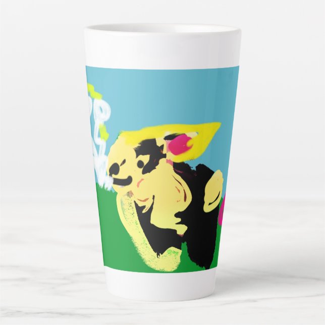 Rabbit spring   latte mug (Front)