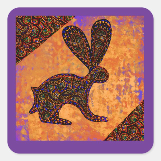RABBIT SQUARE STICKER (Front)