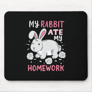 Rabbit Student Back To School Mouse Pad