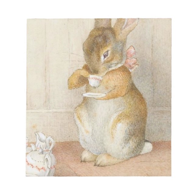 Rabbit Tea Party - Beatrix Potter Notepad (Front)