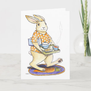 Rabbit Tea Tray Get Well card