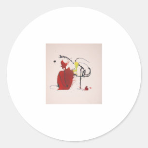 Rabbit Thatch Abstract Jeff Hankamer Artjunkhaus  Classic Round Sticker