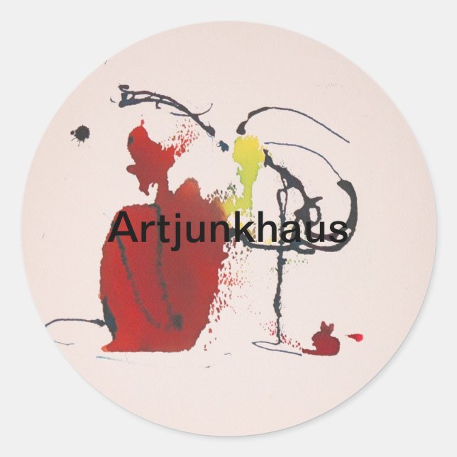 Rabbit Thatch Abstract Jeff Hankamer Artjunkhaus   Classic Round Sticker (Front)