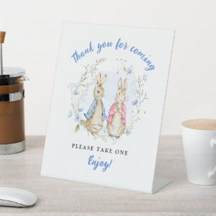 Rabbit-themed Favour Gift Pedestal Sign