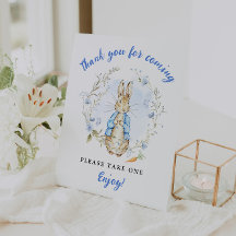 Rabbit-themed Favour Gift Pedestal Sign