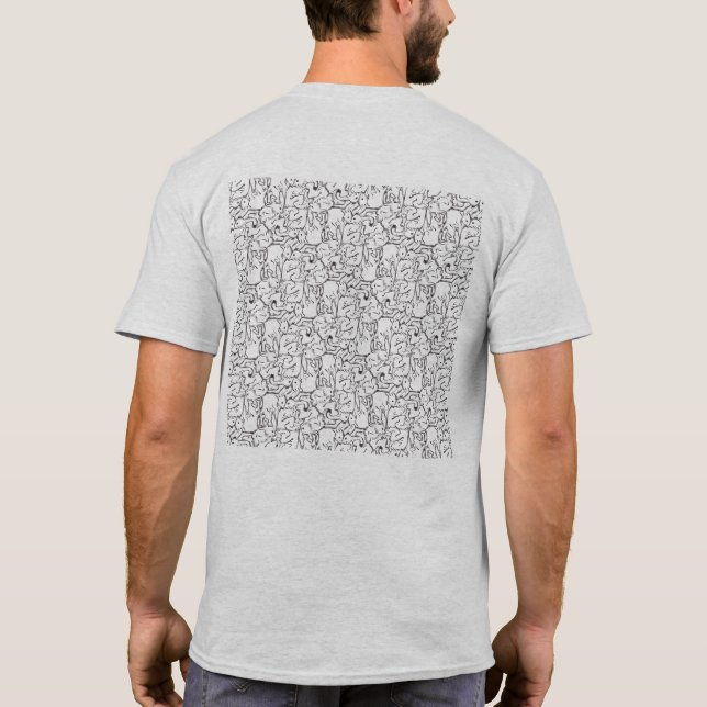 RABBIT TILE TESSELLATION (AL) T-SHIRT (Back)
