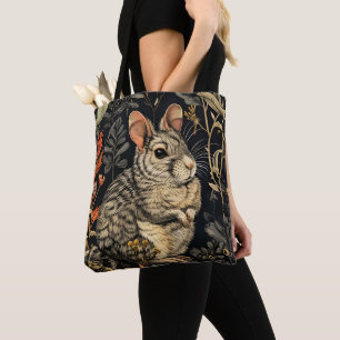 Rabbit Vintage Pattern Forest Floral Garden Tote Bag