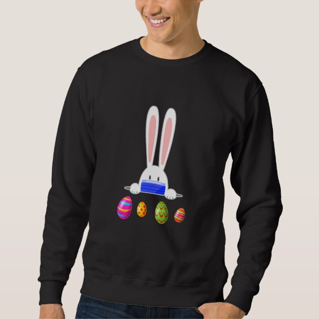 Rabbit Wearing A Protective Mask Bunny Rabbit East Sweatshirt (Front)