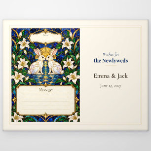 Rabbit Wedding Guest Book Wishes Postcard