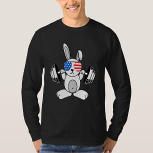 Rabbit Weightlifting Deadlift Gym Fitness America T-Shirt