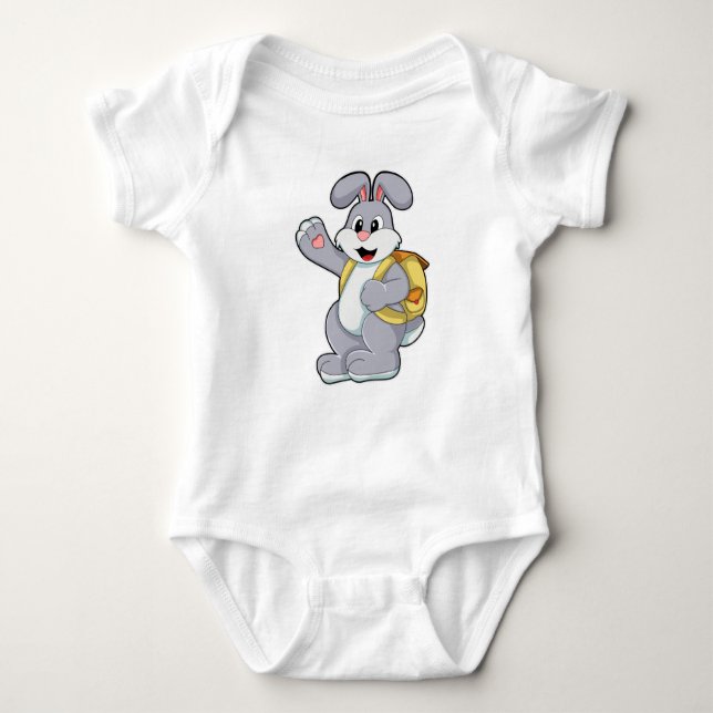 Rabbit with Backpack Baby Bodysuit (Front)