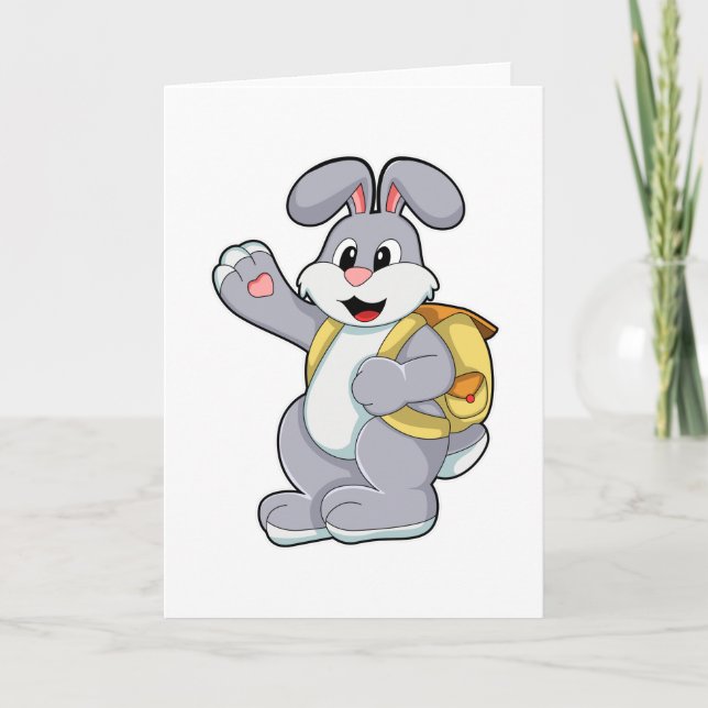 Rabbit with Backpack Card (Front)