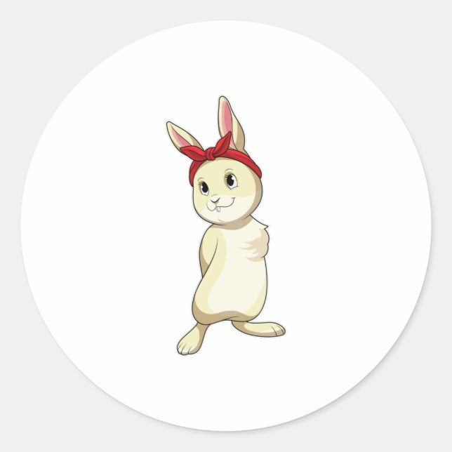 Rabbit with Bandana Classic Round Sticker (Front)